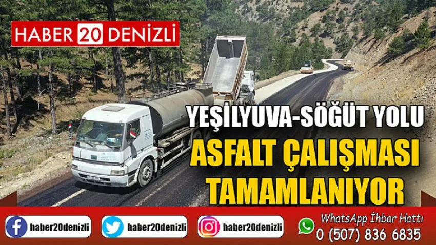 Yeşilyuva-Söğüt yolu asfalt çalışması tamamlanıyor