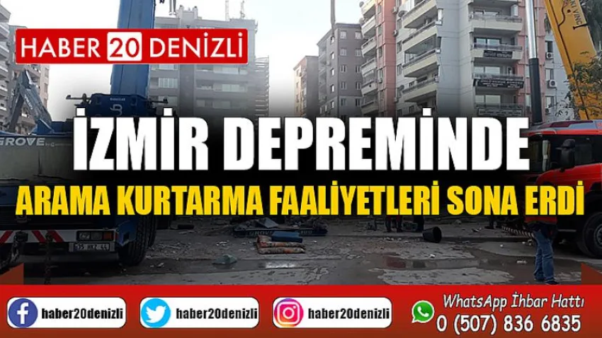 İzmir depreminde arama kurtarma faaliyetleri sona erdi