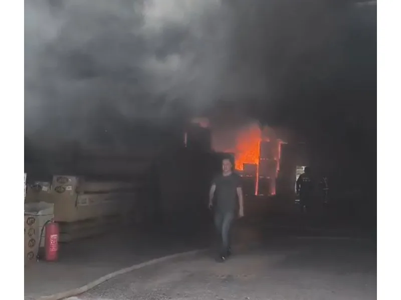 Sunta parke satış deposu alevlere teslim oldu