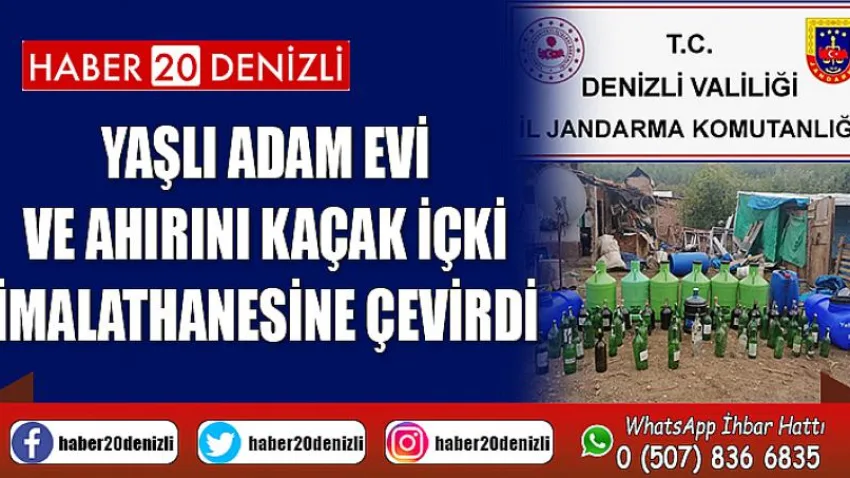 Yaşlı adam evi ve ahırını kaçak içki imalathanesine çevirdi