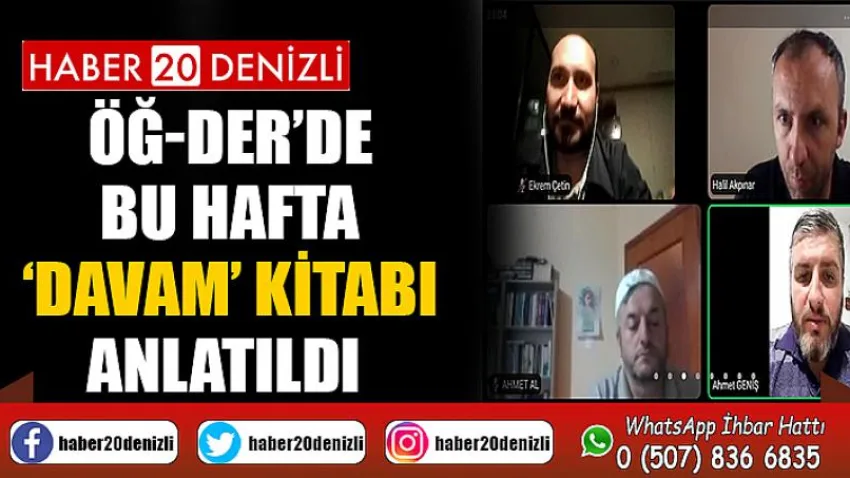 Öğ-der’de Bu Hafta ‘Davam’ Kitabı Anlatıldı