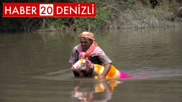 Sudan Koyun Geçirme Yarışması renkli görüntülere sahne oldu