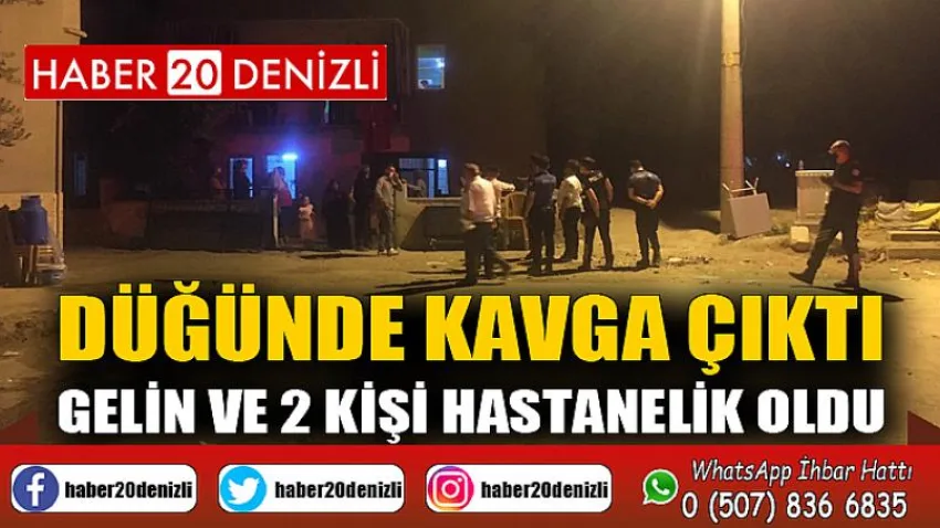 Düğünde kavga çıktı, gelin ve 2 kişi hastanelik oldu