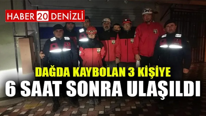 Dağda kaybolan 3 kişiye 6 saat sonra ulaşıldı