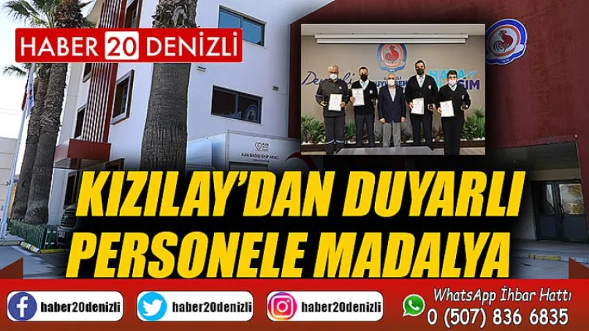 Kızılay’dan duyarlı personele madalya