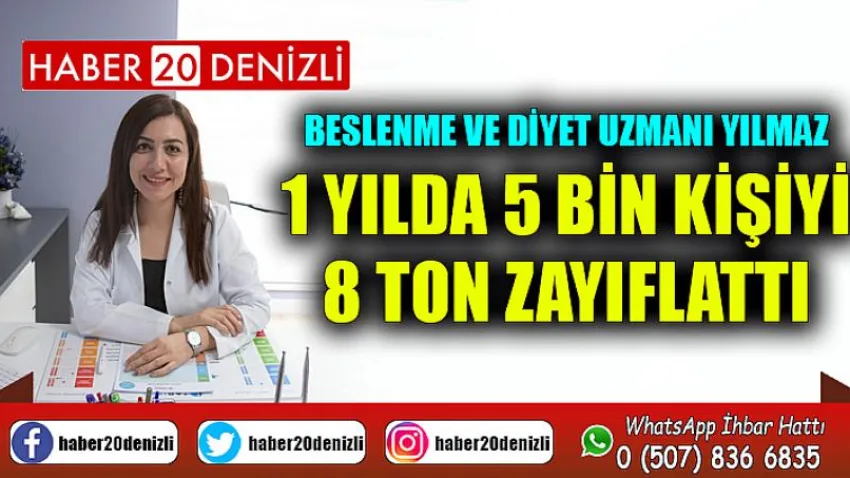 Beslenme ve Diyet Uzmanı Yılmaz, 1 yılda 5 bin kişiyi 8 ton zayıflattı