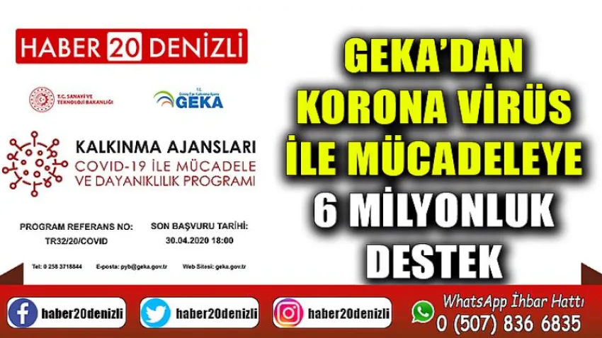 GEKA’dan Korona virüs ile mücadeleye 6 milyonluk destek
