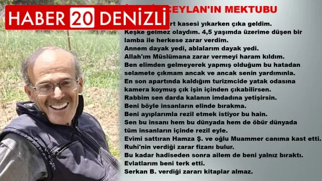 Serada ölü bulunan yaşlı çiftçinin bıraktığı son mektup akılları karıştırdı