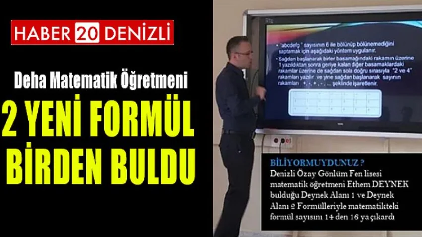 Deha Matematik Öğretmeni 2 Yeni Formül Birden Buldu