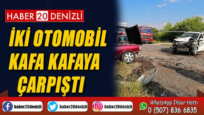 İki otomobil kafa kafaya çarpıştı