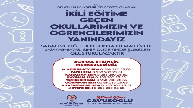 Büyükşehir ikili eğitim gören öğrencileri yalnız bırakmadı