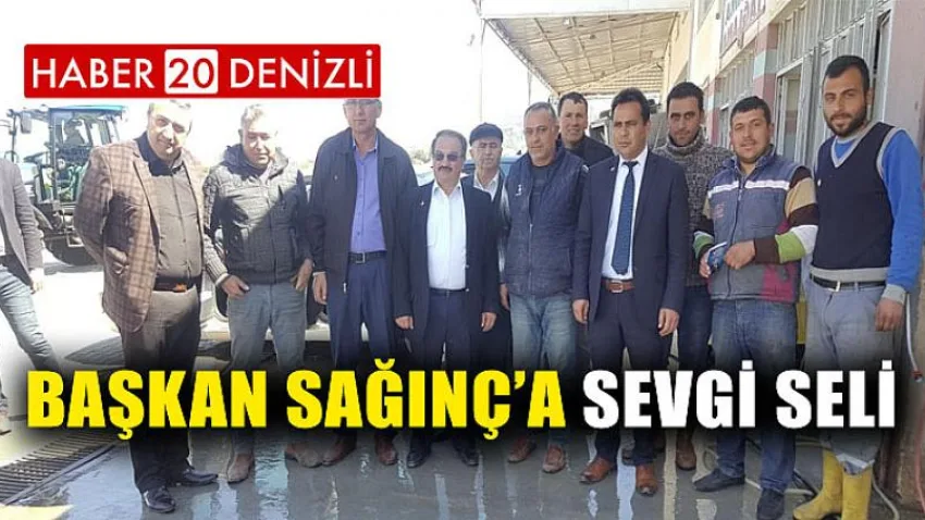 Başkan Sağınç'a Sevgi Seli