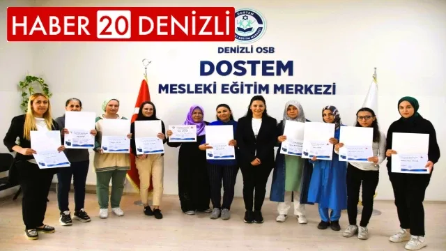 Dikiş makineciliğini öğrenen 11 kadın Denizli OSB’deki firmalarda istihdam edildi