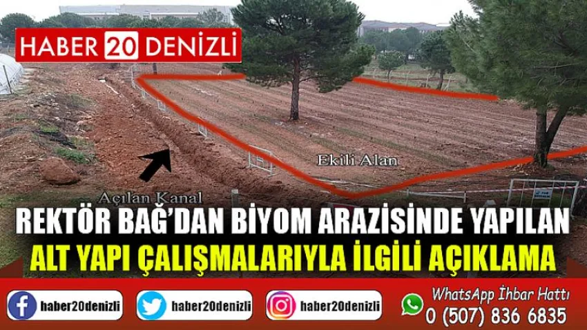 Rektör Bağ’dan BİYOM arazisinde yapılan alt yapı çalışmalarıyla ilgili açıklama