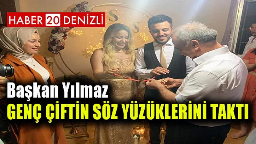 Başkan Yılmaz, Genç Çiftin Söz Yüzüklerini Taktı