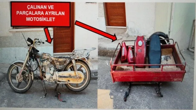 Hırsızların çalıp parçaladığı motosikletleri jandarma bulup sahiplerine teslim etti