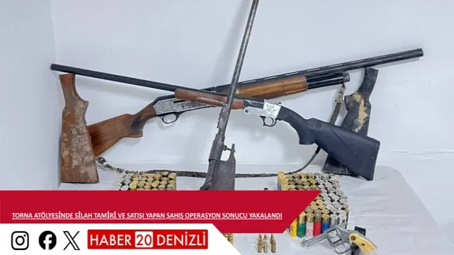Torna atölyesinde silah tamiri ve satışı yapan şahıs operasyon sonucu yakalandı