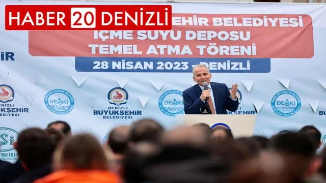 Denizli’nin en büyük içme suyu deposunun temeli atıldı