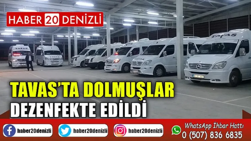 Tavas’ta dolmuşlar dezenfekte edildi