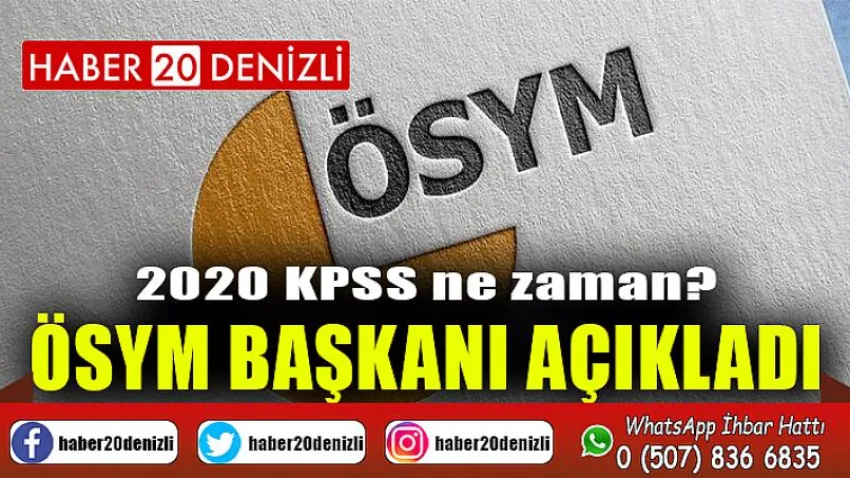 2020 KPSS ne zaman? ÖSYM Başkanı Açıkladı