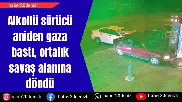 Alkollü sürücü aniden gaza bastı, ortalık savaş alanına döndü