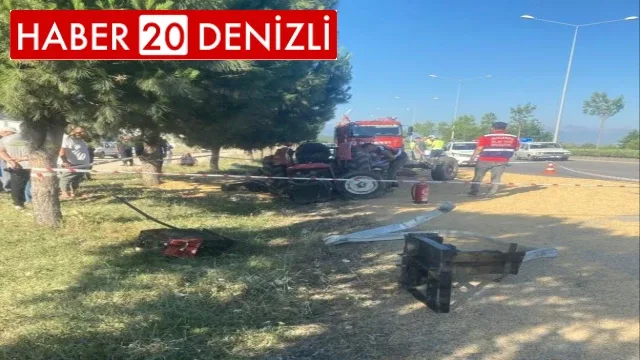 Tırla çarpışan tahıl yüklü traktör sürüklendi: 1 ölü