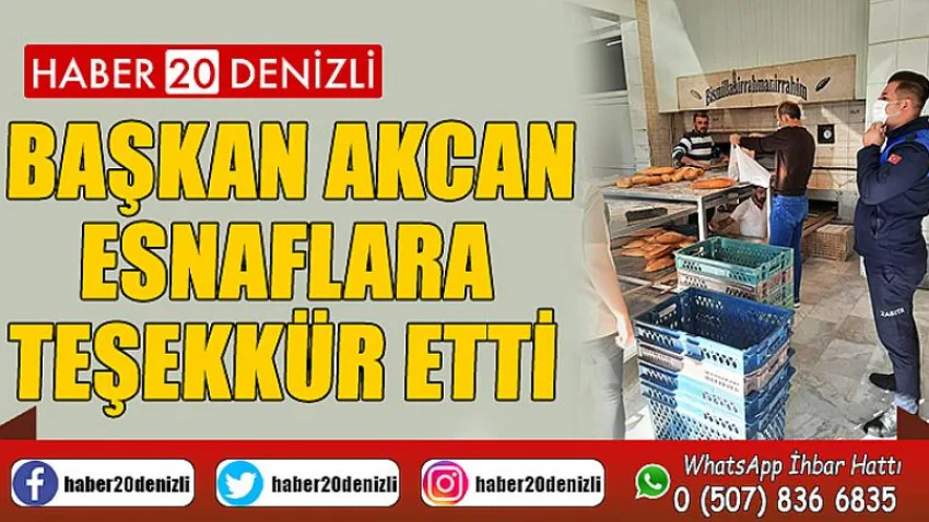Başkan Akcan Esnaflara Teşekkür Etti