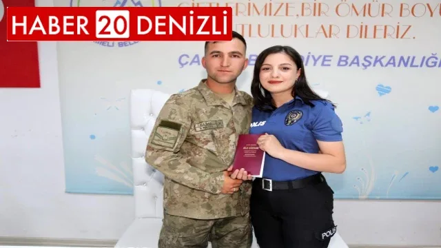 Maçta başlayan asker polis aşkı nikah masasında noktalandı
