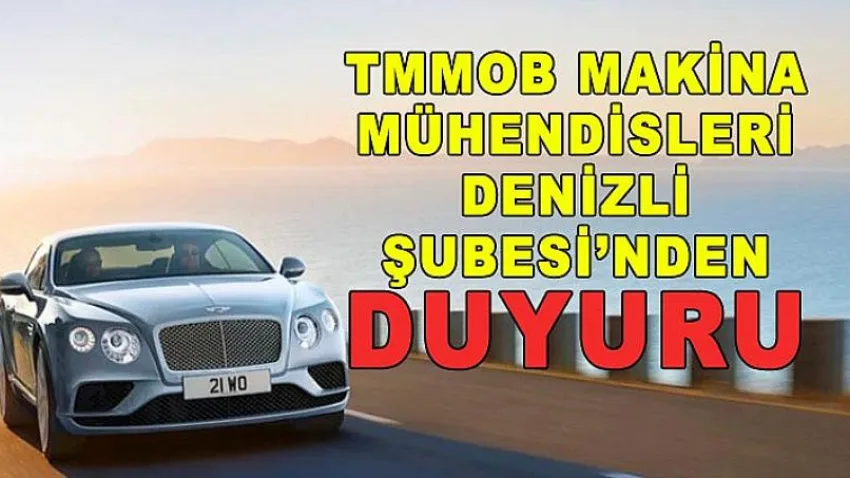 TMMOB Makina Mühendisleri Denizli Şubesi Duyuru Yayınladı
