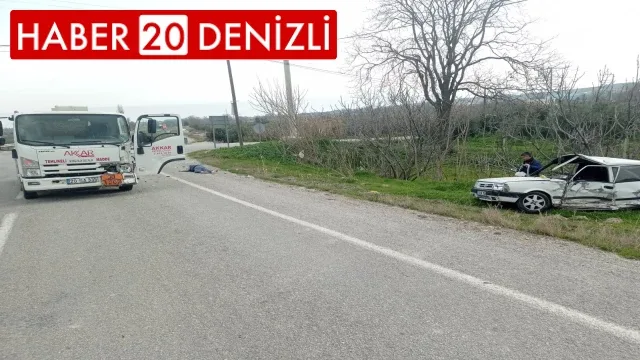 Tankerle çarpışan otomobil sürücüsü yola fırladı