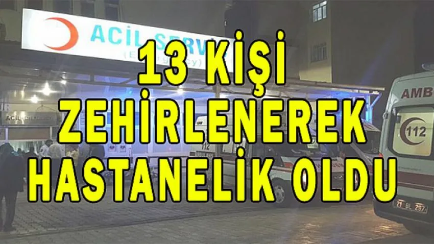 13 Kişi Zehirlenerek Hastanelik Oldu