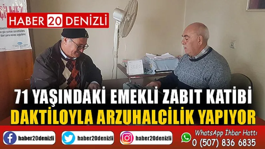 71 yaşındaki emekli zabıt katibi daktiloyla arzuhalcilik yapıyor