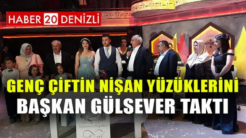 Genç Çiftin Nişan Yüzüklerini Başkan Gülsever Taktı