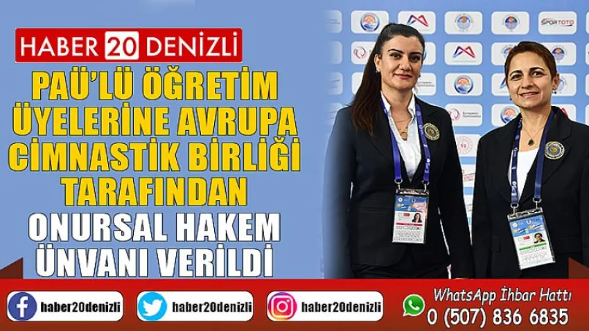 PAÜ’lü Öğretim Üyelerine Avrupa Cimnastik Birliği Tarafından Onursal Hakem Ünvanı Verildi