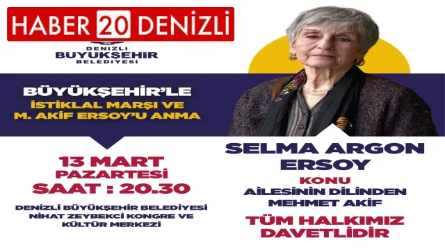 Milli Şair’in torunu Selma Argon Ersoy, Denizlililerle buluşacak