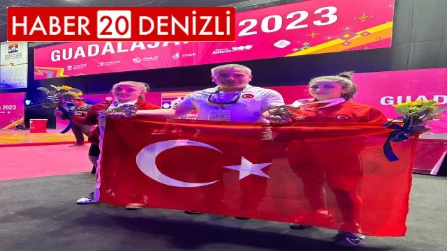 Denizlili antrenörün halterci kızları Meksika'da altın madalya kazandı