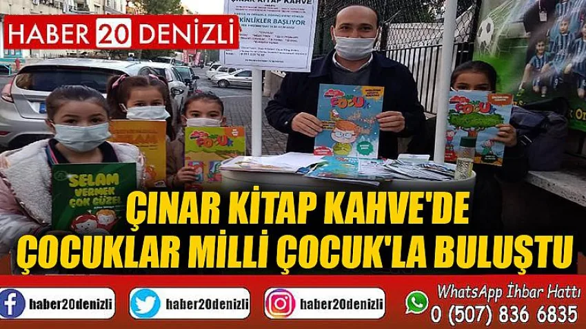 Denizli'de Çınar Kitap Kahve'de Çocuklar Milli Çocuk'la Buluştu