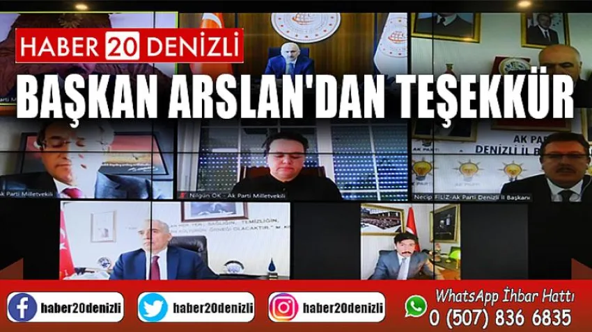 Başkan Arslan'dan Teşekkür