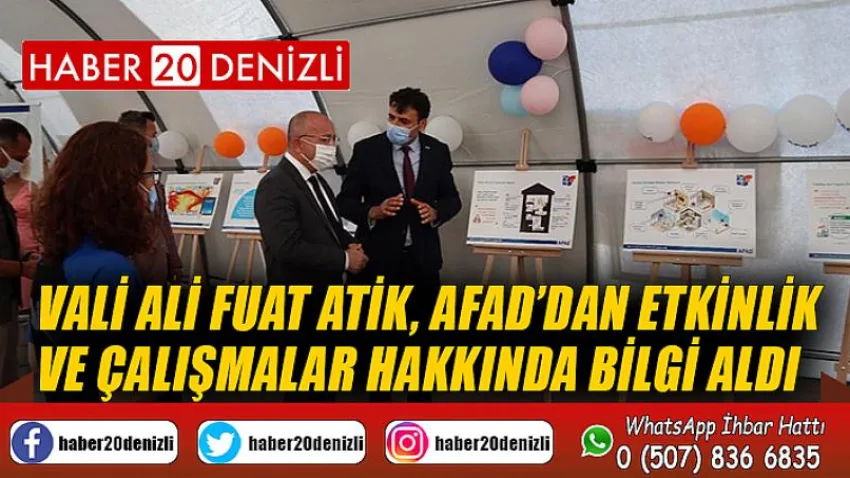 Vali Ali Fuat Atik, AFAD’dan etkinlik ve çalışmalar hakkında bilgi aldı