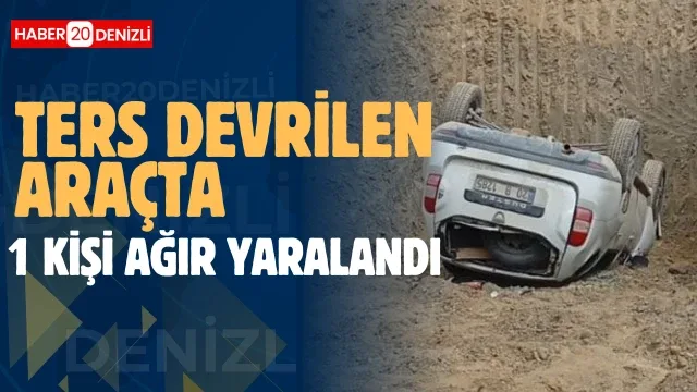 Kontrolden çıkan otomobil DESKİ tarafından açılan çukura yuvarlandı; 1 yaralı