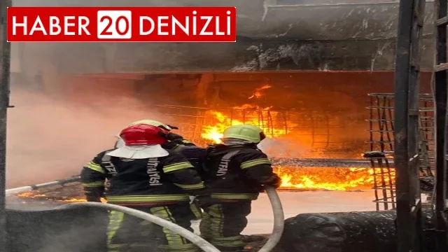Alev alev yanan işyeri kullanılamaz hale geldi
