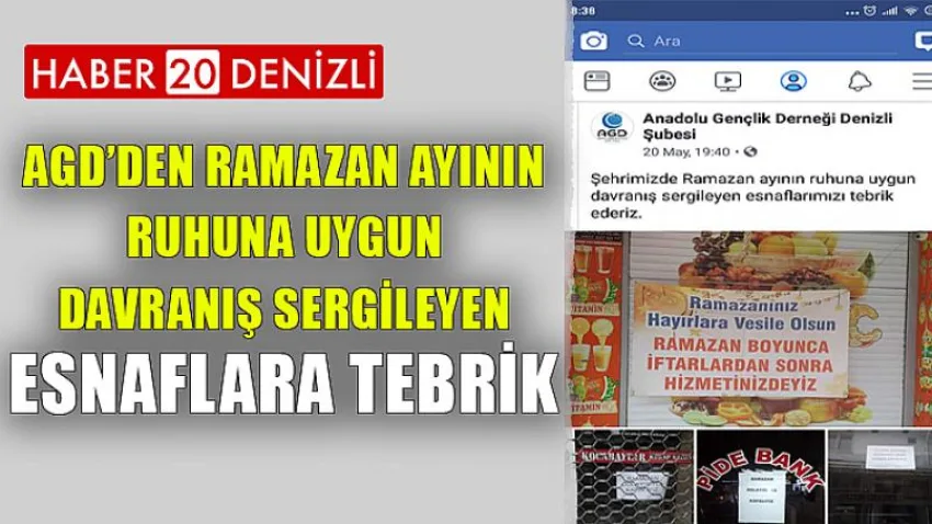 Agd’den Ramazan Ayının Ruhuna Uygun Davranış Sergileyen Esnaflara Tebrik