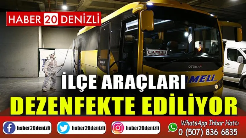 İlçe araçları dezenfekte ediliyor