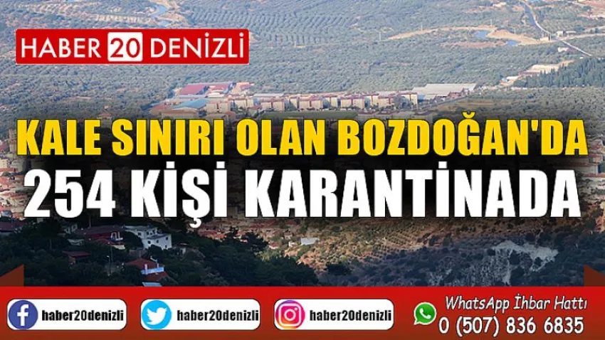 Kale Sınırı Olan Bozdoğan'da 254 Kişi Karantinada