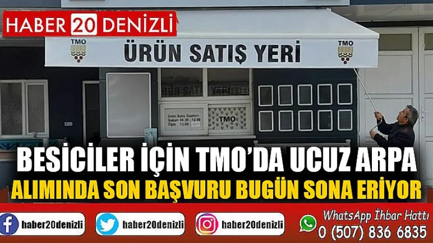 Besiciler için TMO’da ucuz arpa alımında son başvuru bugün sona eriyor