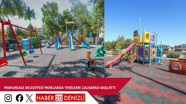 Pamukkale Belediyesi Parklarda Yenileme Çalışması Başlattı