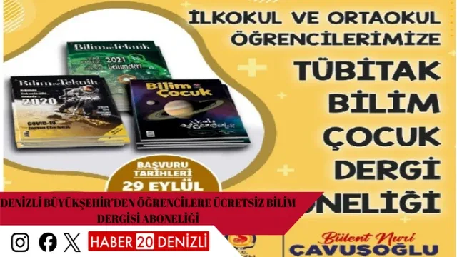 Denizli Büyükşehir’den Öğrencilere Ücretsiz Bilim Dergisi Aboneliği