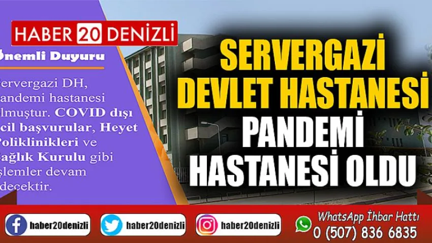 Servergazi Devlet Hastanesi Pandemi Hastanesi Oldu