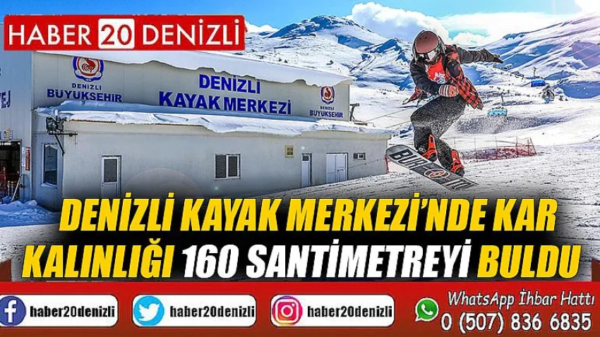 Denizli Kayak Merkezi’nde kar kalınlığı 160 santimetreyi buldu