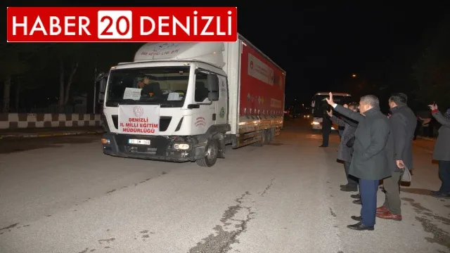 Denizli İl Milli Eğitim Müdürlüğü Yardım Tırı ve MEB AKUB Ekibi Deprem Bölgesine Gitti